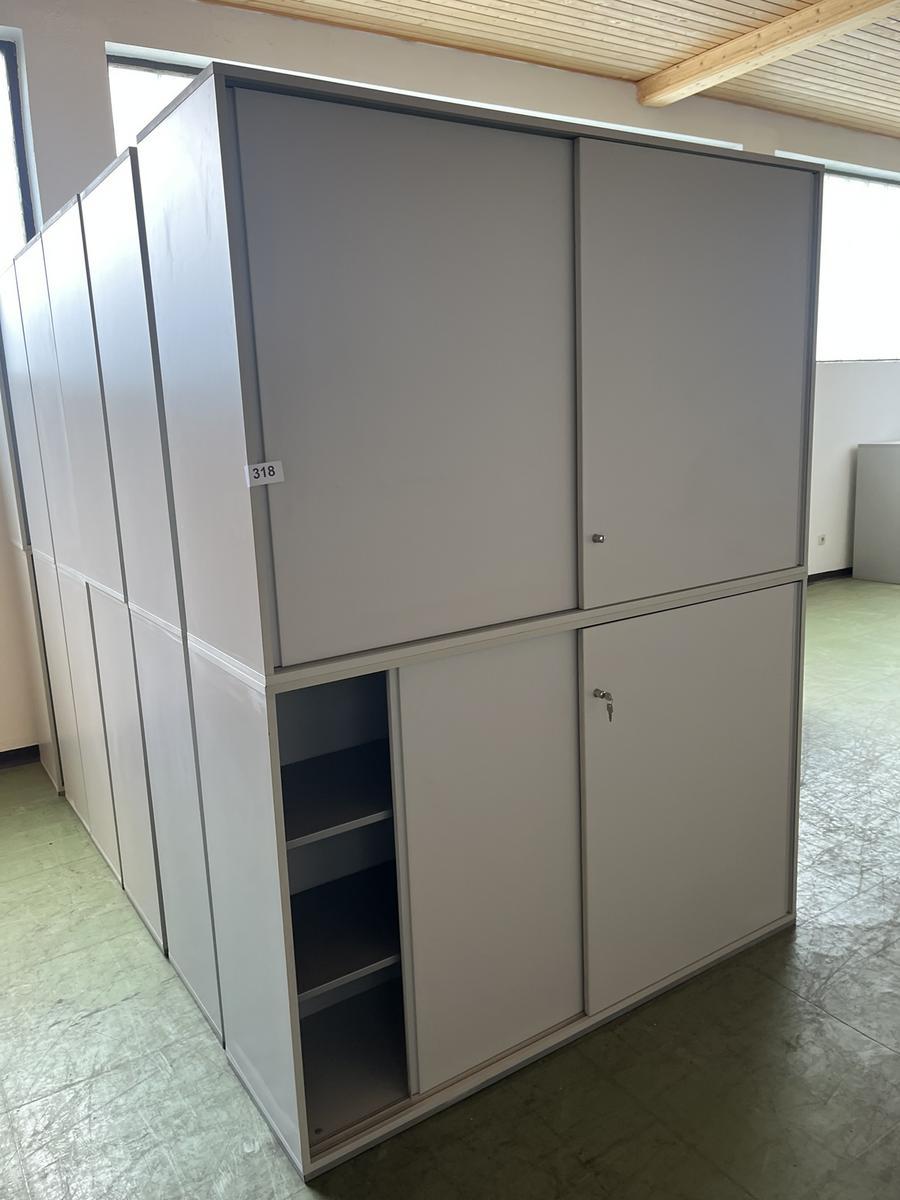 2 Stück Aktenschränke 160/110 cm mit Schiebetüre grau?d=2025-05-21 18:17:56