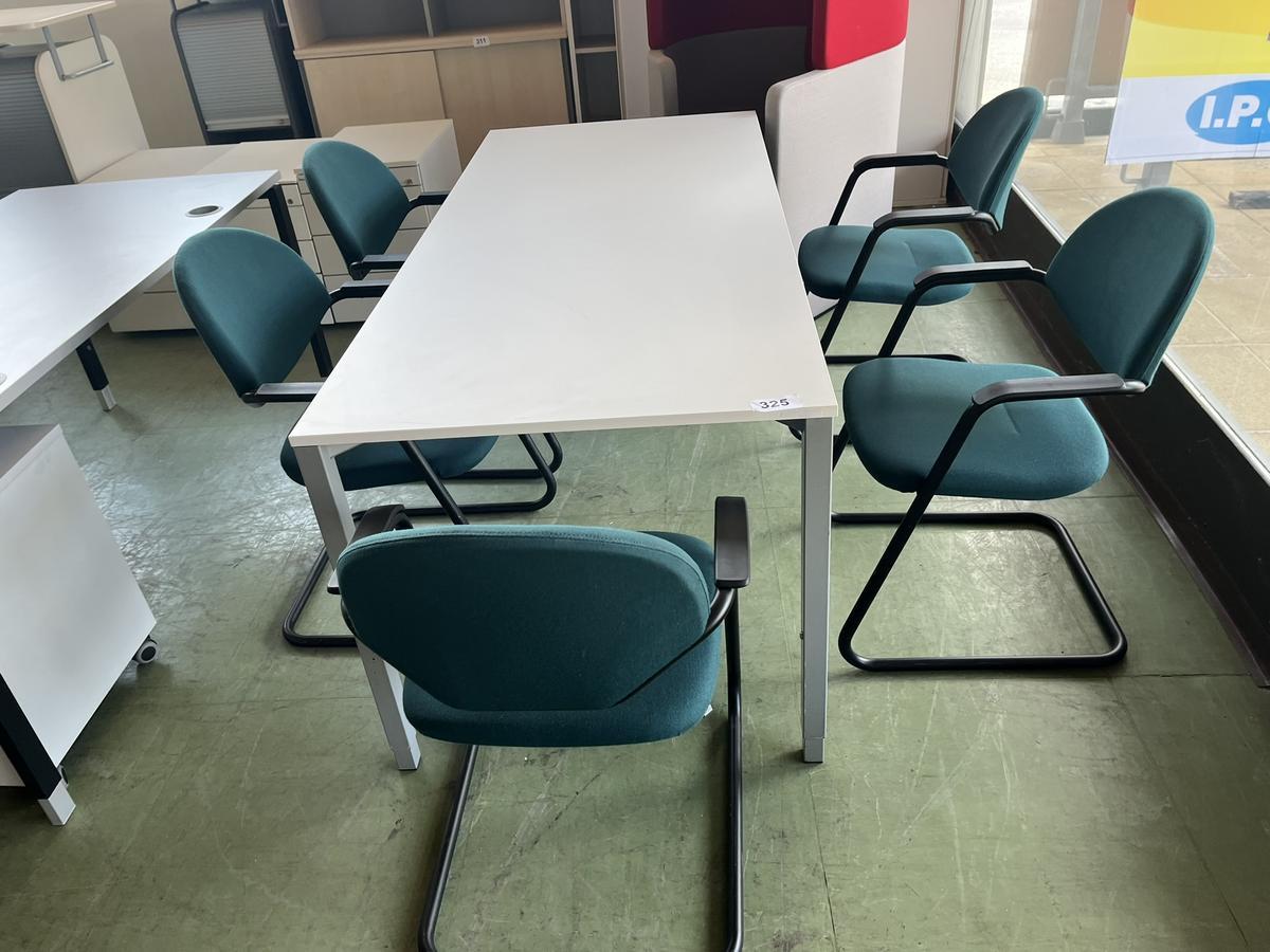 Besprechungstisch 180/80 cm mit 5 Stühlen grün?d=2025-05-21 18:28:16