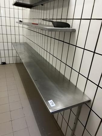 3 Stück Edelstahlregale 284/41 cm, 212/30 cm, 170/40 cm 3 Stück Edelstahlregale 284/41 cm, 212/30 cm, 170/40 cm