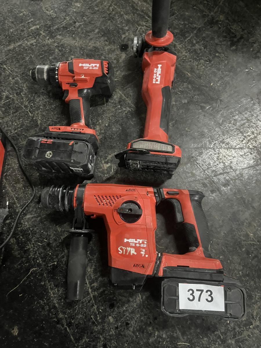 HILTI Akku-Set: 1 Winkelschleifer 125 mm, 1 Akkubohrhammer TE 6 , 1 x Akkuschrauber?d=2025-12-06 06:59:42