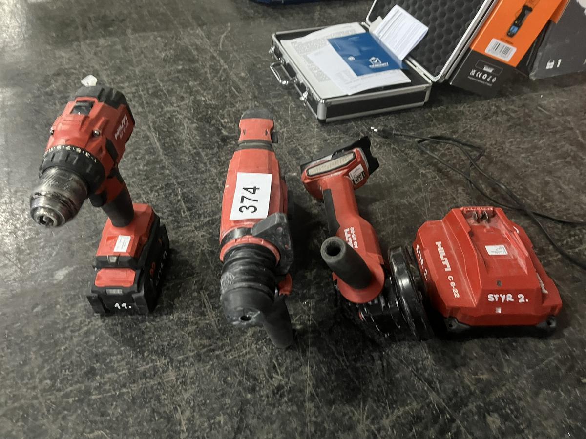 HILTI Akku-Set: 1 Winkelschleifer 125 mm, 1 Akkubohrhammer TE 6 , 1 x Akkuschrauber?d=2025-12-06 06:59:23