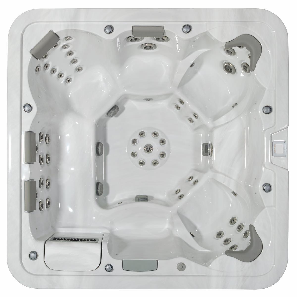 Whirlpool ViskanSpa Modell Lindö, 230x230cm, Wannenfarbe Sterling, Außenfarbe Alu weiß, inkl. Fernbedienung?d=2025-12-06 05:36:07