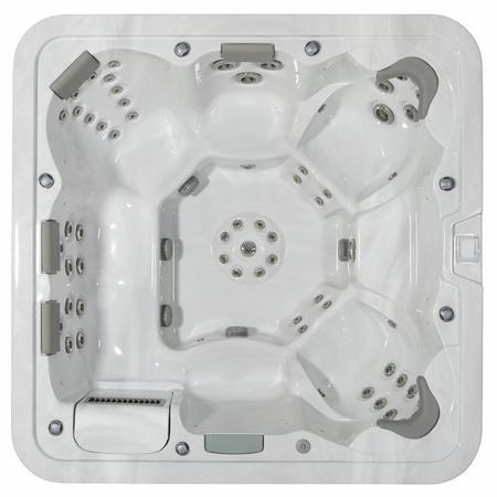 Whirlpool ViskanSpa Modell Lind, 230x230cm, Wannenfarbe Sterling, Auenfarbe Alu wei, inkl. Fernbedienung