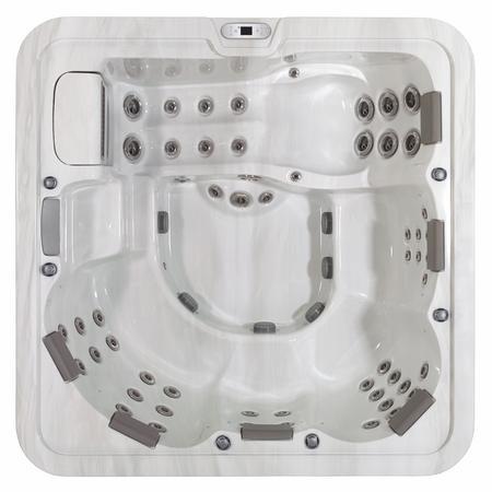 Whirlpool ViskanSpa Modell Vind, 230x230cm, Wannenfarbe Sterling, Auenfarbe Alu wei, inkl. Fernbedienung, Original verpackte Neuware