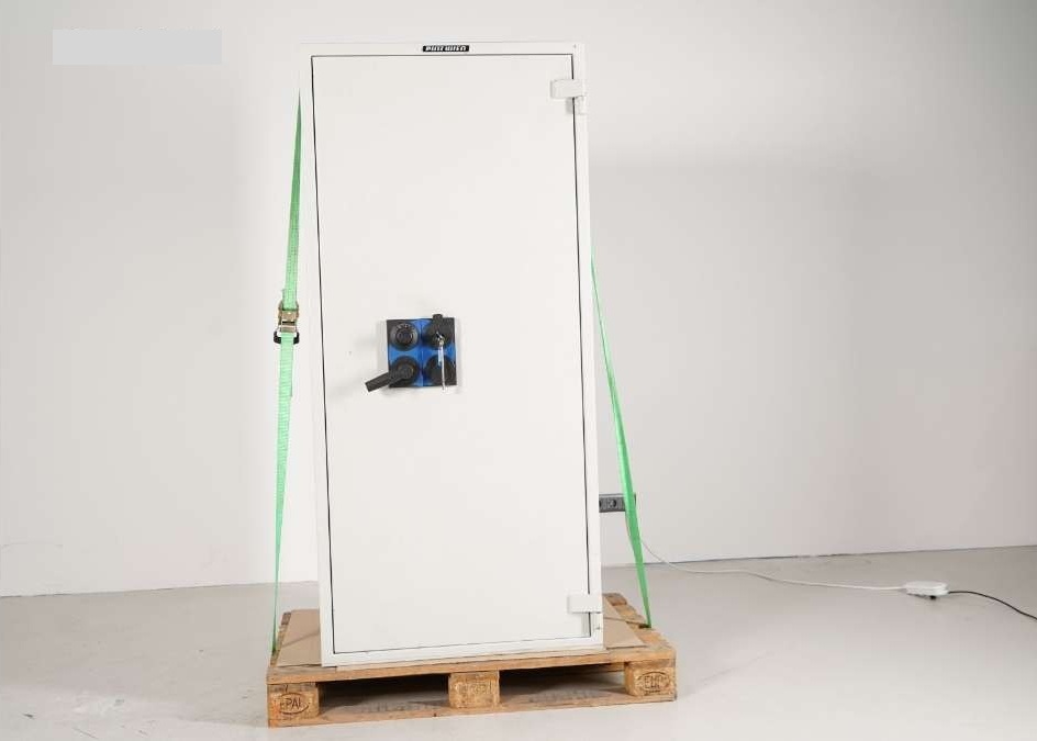 Tresor mit Schlüssel, Maße: 38,5 x 60 x 180 cm,  Platte, Korpus und Türen: Hellgrau?d=2025-12-06 05:46:09