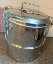 4 Stk. Transportbehälter Edelstahl, Rostfrei, 30 cm Durchmesser, 30 cm Höhe