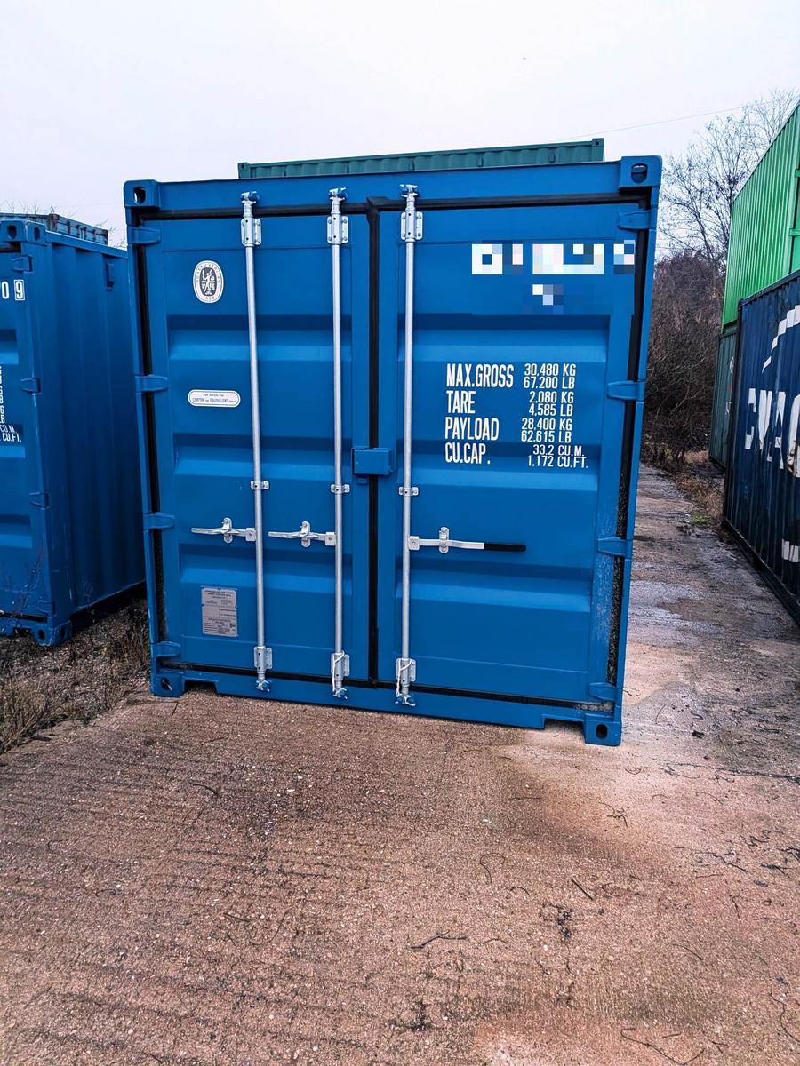 20 Fu&szlig; ISO See- und Lagercontainer, RAL5010 enzianblau