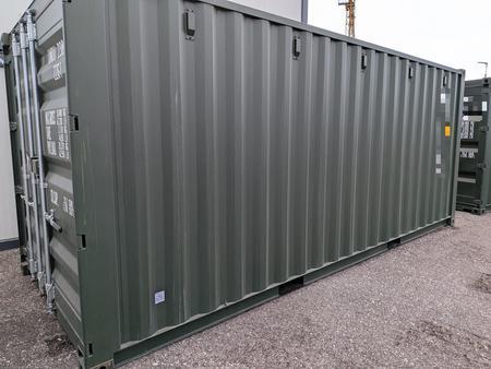 20 Fu� ISO See- und Lagercontainer, RAL6007 flaschengr�n