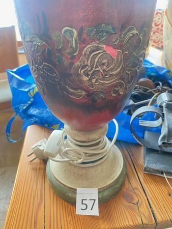 Handbemahlte Lampe  mit Stofflampenschirm 84 Hoch