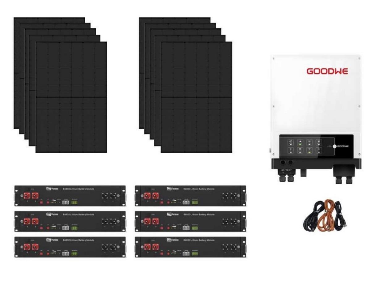 1 Set PV Anlage inklusive Speicher (Wechselrichter + 4,40 kW Paneele + 14,4 kWh Speicher) - PV Hybrid Wechselrichter - 14,4kWh Speicher Batterien - 5,28kw PV Paneele und Zubeh&ouml;r - NEU - Wechselrichter: GoodWe 5048 Hybrid-Wechselrichter?d=2026-03-07 03:57:51
