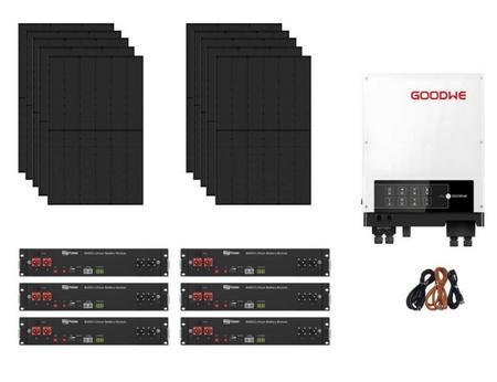 1 Set PV Anlage inklusive Speicher (Wechselrichter + 4,40 kW Paneele + 14,4 kWh Speicher) - PV Hybrid Wechselrichter - 14,4kWh Speicher Batterien - 5,28kw PV Paneele und Zubeh�r - NEU - Wechselrichter: GoodWe 5048 Hybrid-Wechselrichter