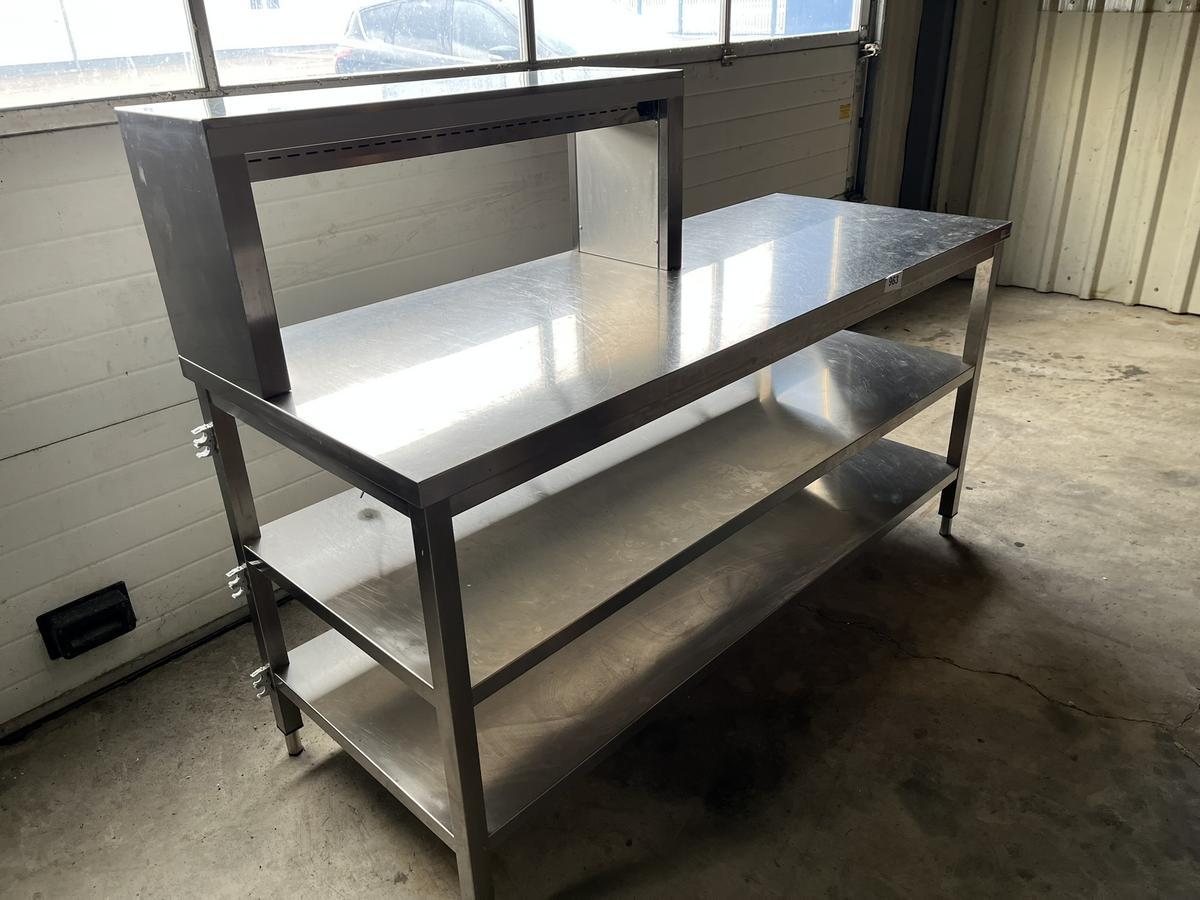 Edelstahlarbeitstisch mit W&auml;rmebr&uuml;cke ca. 180/70/130 cm?d=2026-04-14 09:35:16