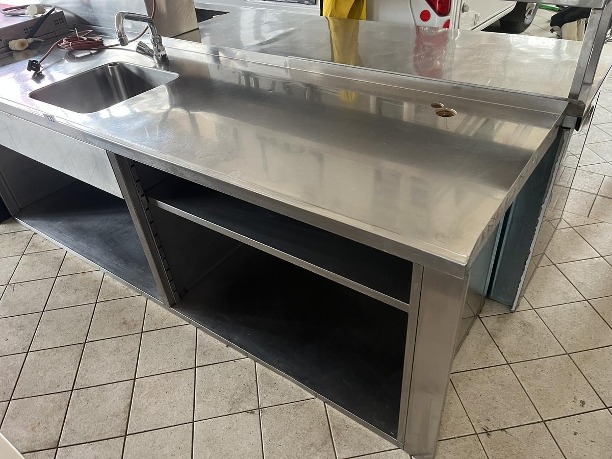 Edelstahl K&uuml;chenmodul mit Sp&uuml;lbecken, 230x70x80cm?d=2026-04-14 07:55:08