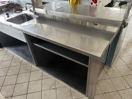 Edelstahl K�chenmodul mit Sp�lbecken, 230x70x80cm