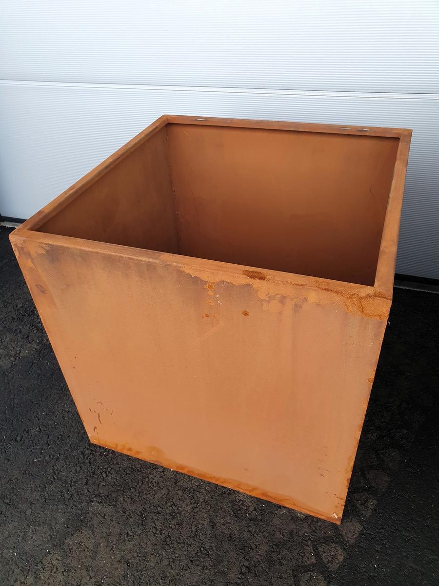 80x80x80cm Terra Corten Cortenstahl Pflanzengef&auml;&szlig; Cube