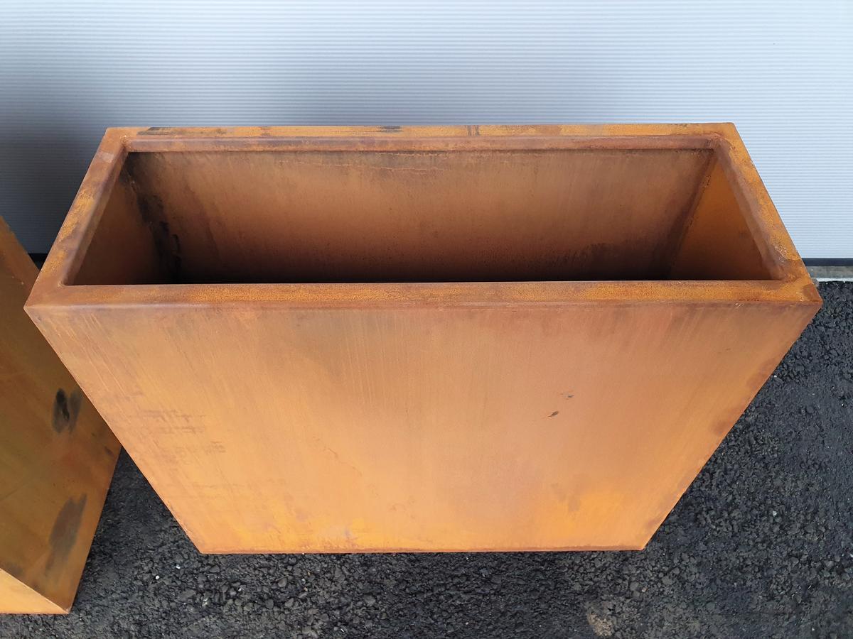 80x30x70cm Terra Corten Cortenstahl Pflanzengef&auml;&szlig; Cuboid