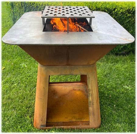 Plancha FireCorten Feuerschalengriller, Platte 80x80cm, Höhe 100cm Plancha FireCorten Feuerschalengriller, Platte 80x80cm, Höhe 100cm