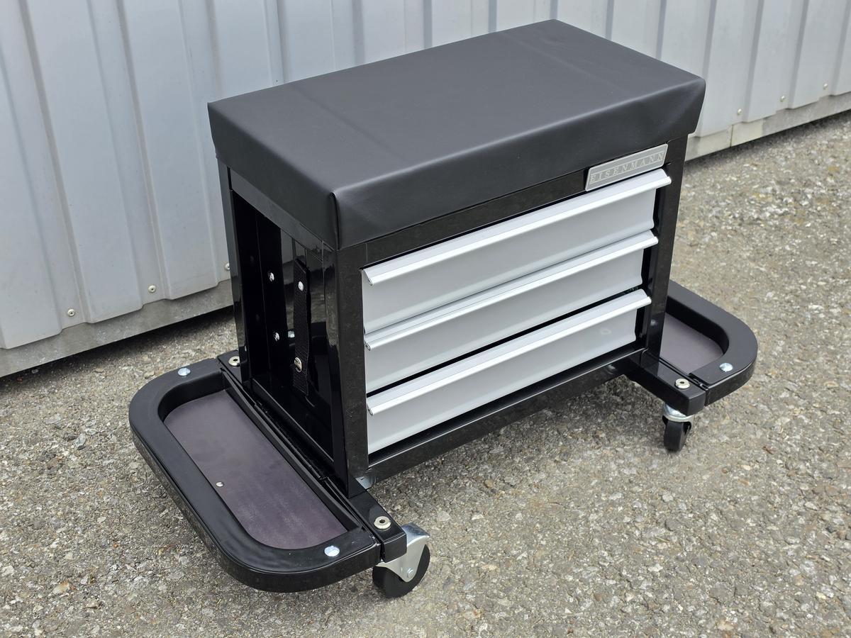 Werkstatthocker mit Laden und Rollen � Silber/Schwarz?d=2026-05-25 21:18:18