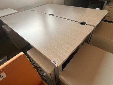 OKA Schreibtischmodul ca.180 x 80 cm, Rahmen Silber