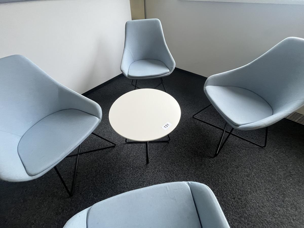 Besprechungstisch mit 4 Designerst&uuml;hlen drehbar