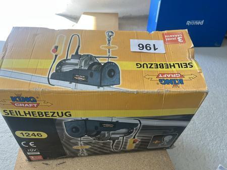 Kingkraft Seilhebezug, Type KCHZ 500, max. 250 - 500 kg, 11,5 m Seil, 900 W, 230 V