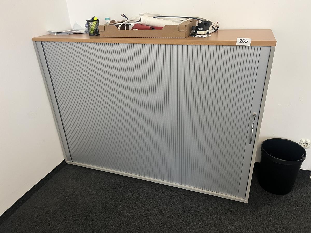 HALI Aktenschrank mit Rollot&uuml;re ca. 160 x 110 cm, Buche/Silber, 3 Ordnerh&ouml;hen?d=2026-06-06 01:22:12