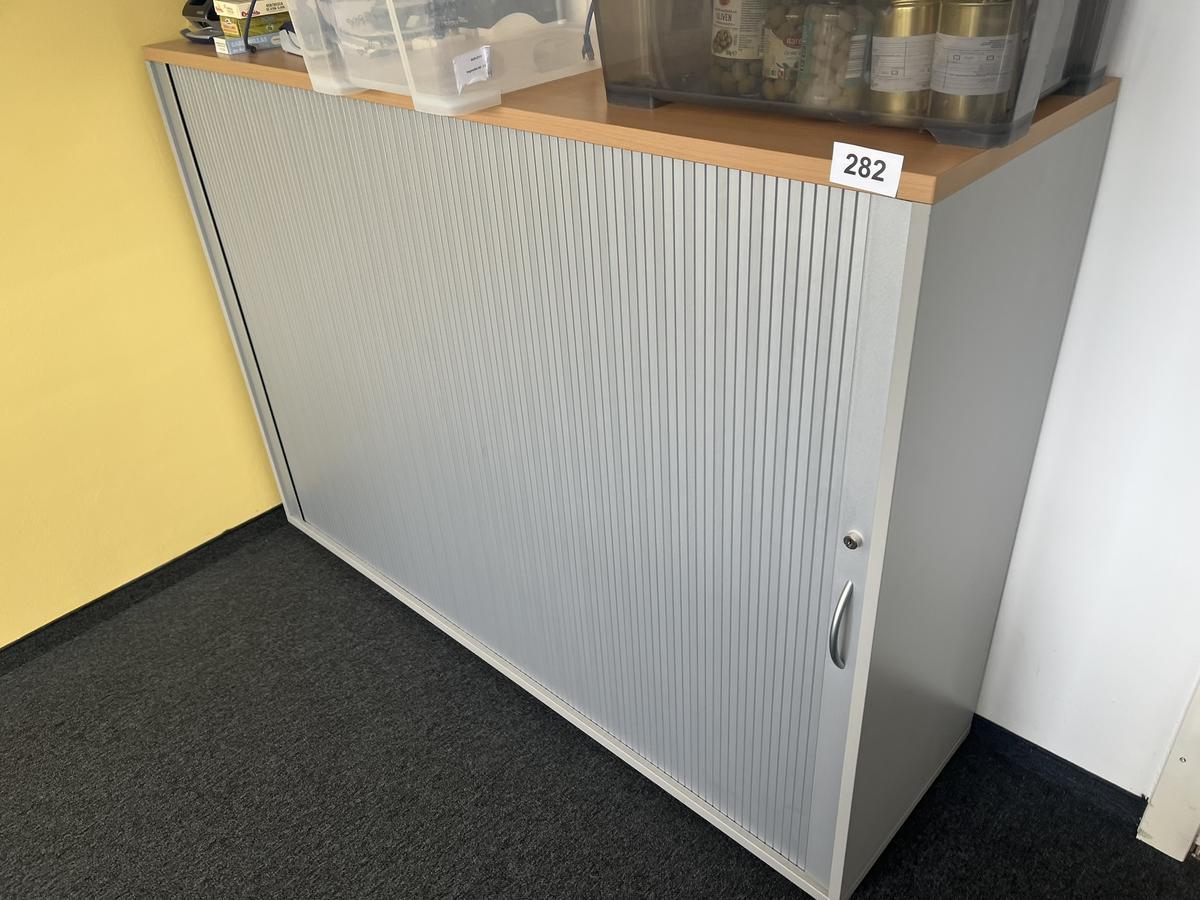 HALI Aktenschrank mit Rollot&uuml;re ca. 160 x 110 cm, Buche/Silber, 3 Ordnerh&ouml;hen?d=2026-06-06 01:23:25