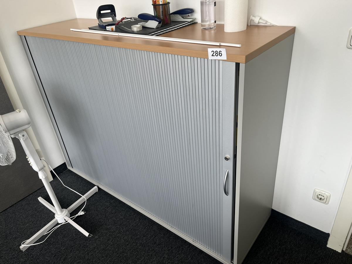 HALI Aktenschrank mit Rollot&uuml;re ca. 160 x 110 cm, Buche/Silber, 3 Ordnerh&ouml;hen?d=2026-06-06 01:22:52