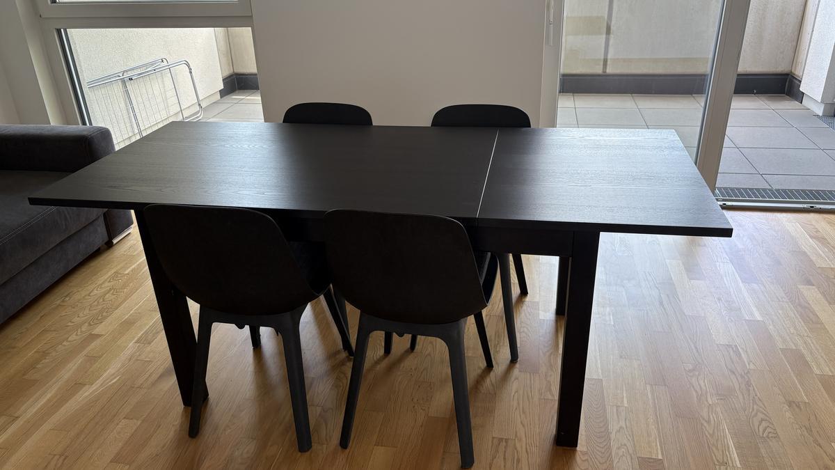 Tisch ca. 190Lx80Bx74Hcm, Holz, schwarz