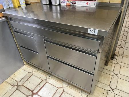 Edelstahlmodul mit Panierlade , gek�hlt mit Aggregat ca.125/70/80 cm