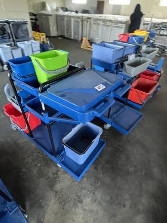 Bayersan Reinigungswagen mit Abfallbeh�lter,Eimerset und Presse