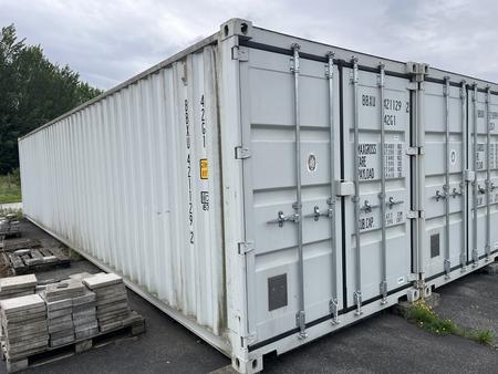 See-Lagercontainer 40 mit Doppelt�re ca.12.19 x 2.44 x 2.60 m , stapelbar mit Lichtinstallation - Einsatz als Aktencontainer