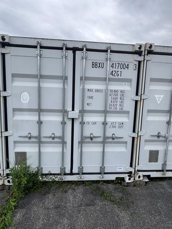 See-Lagercontainer 40 mit Doppelt�re ca.12.19 x 2.44 x 2.60 m , stapelbar mit Lichtinstallation - Einsatz als Aktencontainer