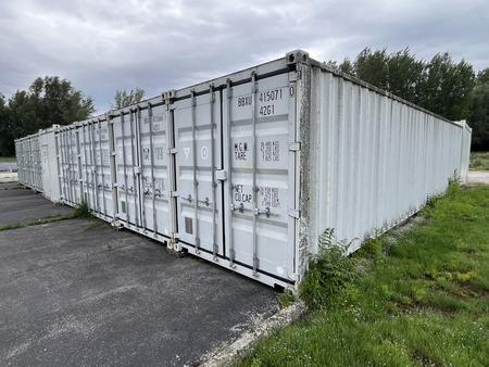 See-Lagercontainer 40  mit Doppelt�re ca.12.19 x 2.44 x 2.60 m , stapelbar mit Lichtinstallation - Einsatz als Aktencontainer