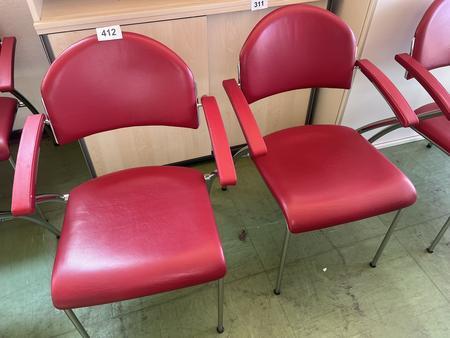 8 St�ck St�hle mit Armlehne rot