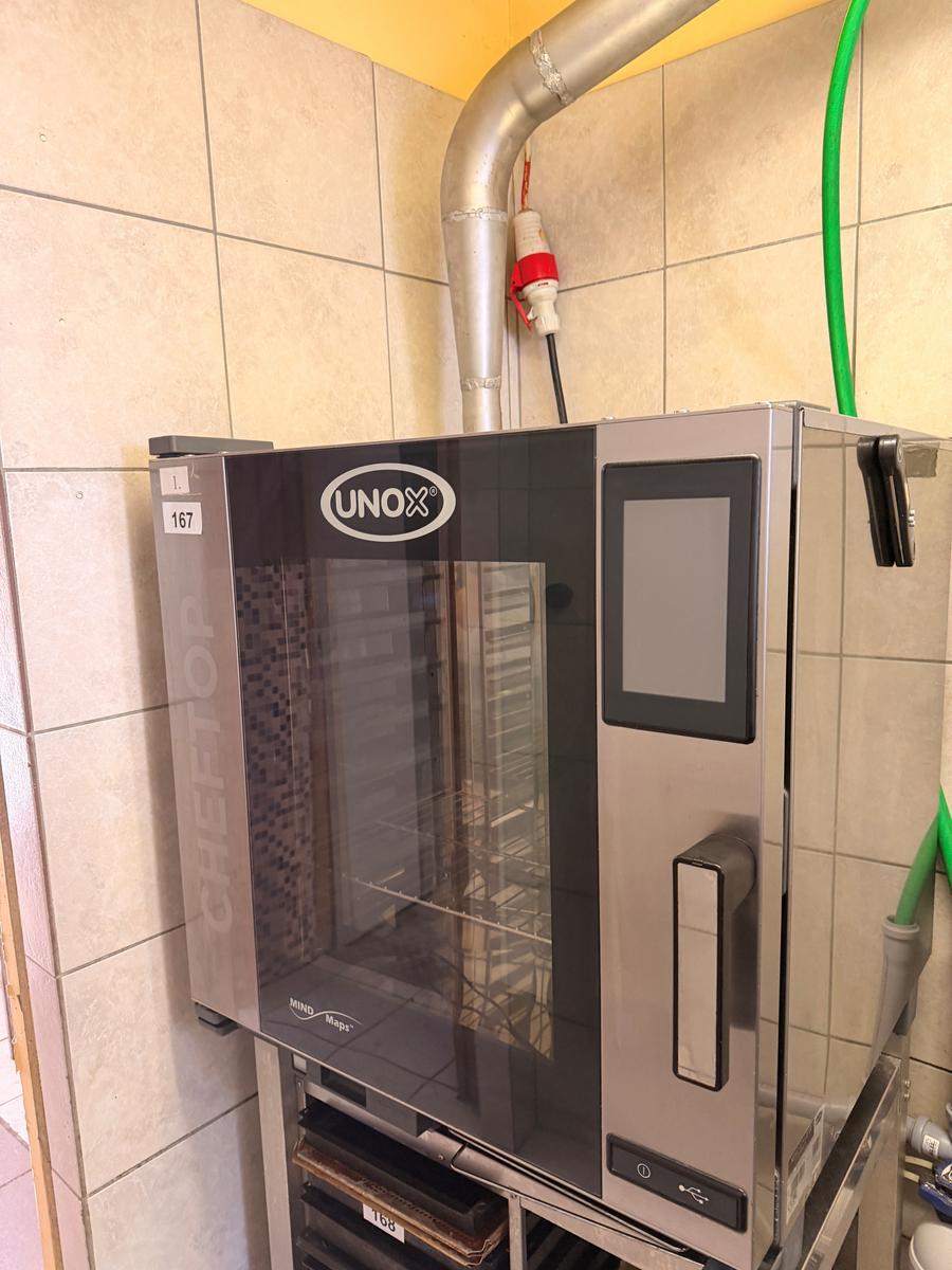 Unox Kombid&auml;mpfer Typ XEVC-0711-E1R, 7 Einschubm&ouml;glichkeiten, Ma&szlig;e ca. 80 x 70 cm inkl. Edelstahlunterbau, Neupreis ca. � 6.000,00