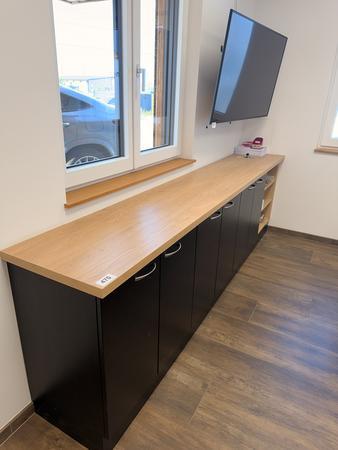 Sideboard/ Wandboard 300 x 50 x 90 cm - 6 Fl�gelt�ren, 2OH, offenes Regal