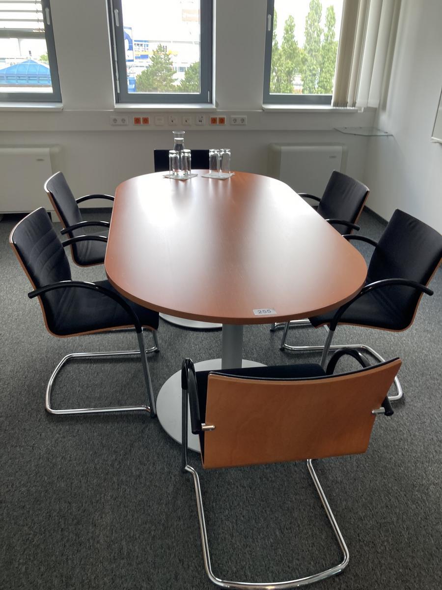 Besprechnungstisch, Ma&szlig;e ca. 200 x 100 cm mit 6 Freischwinger-St&uuml;hlen?d=2026-07-28 20:53:00