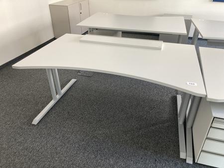Schreibtisch ohne R�ckwand, geschwungen, Ma�e: ca. 160 x 85 x 100 cm