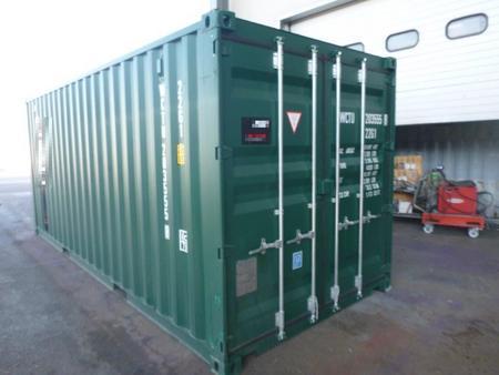20 Fu� ISO See- und Lagercontainer, RAL 6005 moosgr�n