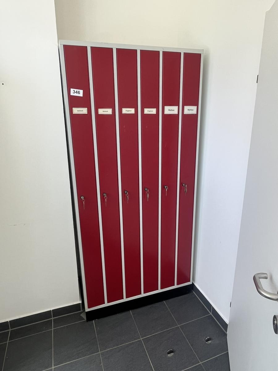 6 teiliger Umkleideschrank  mit Schl&uuml;ssel ca. 91/50/195 cm
