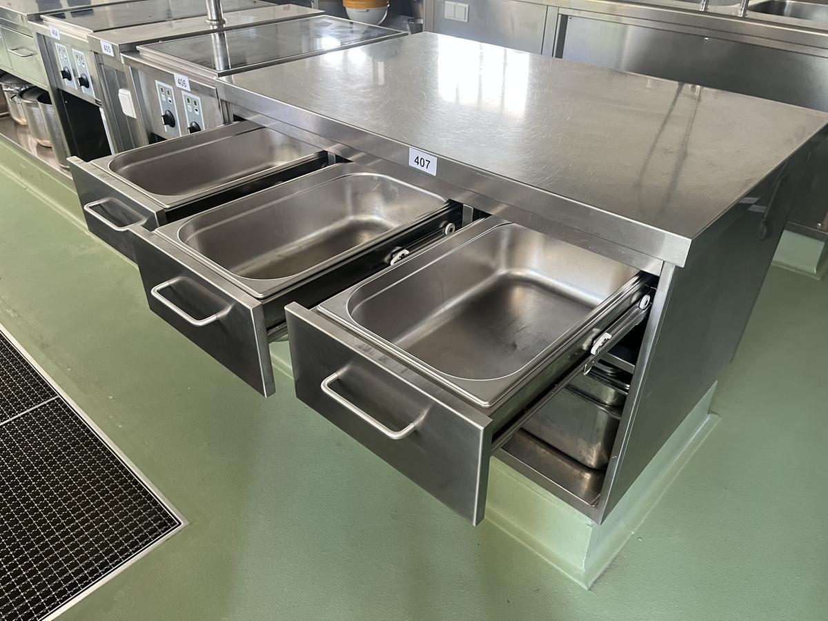 Edelstahlmodul mit 3 Auszugsladen ca. 122/80 cm?d=2026-07-28 18:38:01