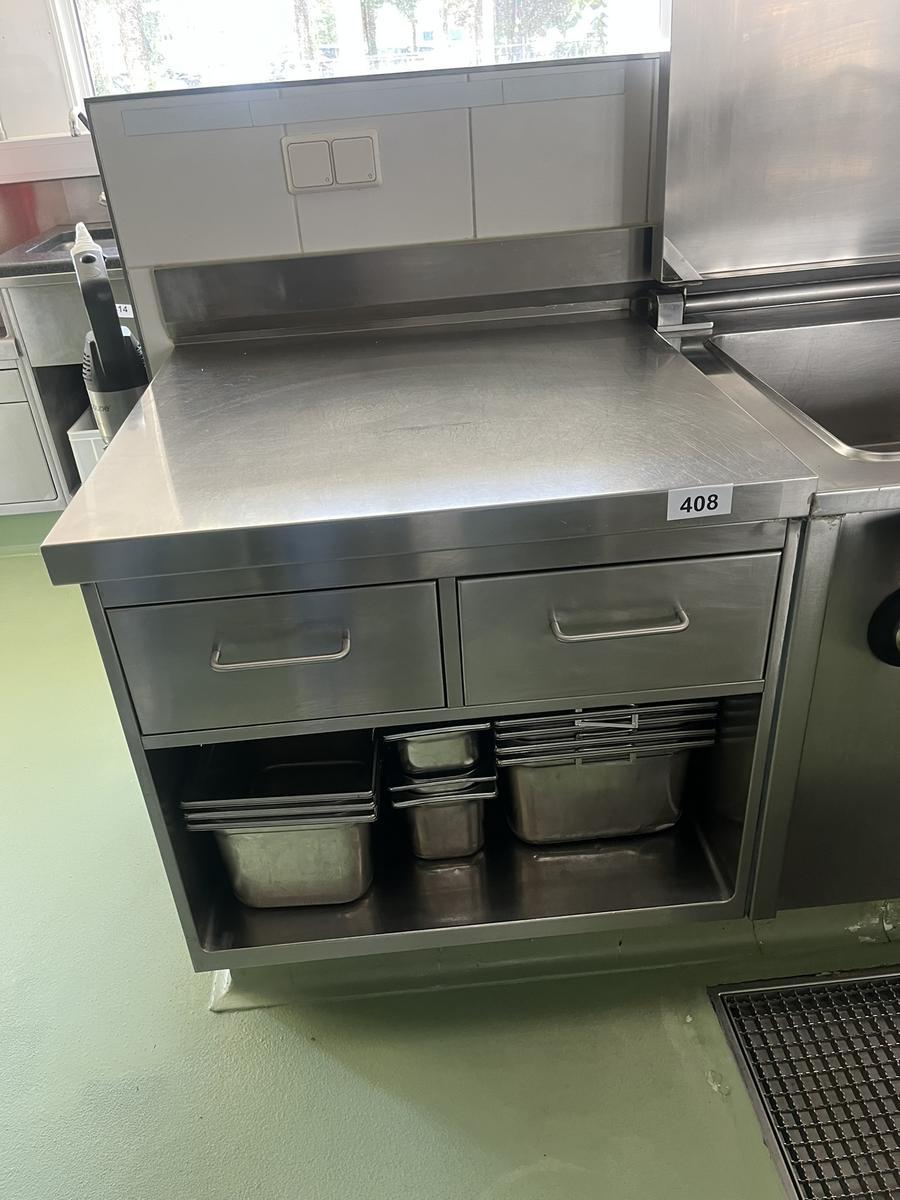 Edelstahlmodul ca. 80/80/78 cm Aufkantung hinten ca. 13 cm
